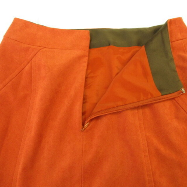 LAUTREAMONT(ロートレアモン)のロートレアモン 膝丈スカート タイト フェイクスエード オレンジ 38 レディースのスカート(ひざ丈スカート)の商品写真
