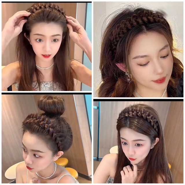 新品 三つ編みカチューシャ ゆる編み込み ヘアアレンジ ウィッグ