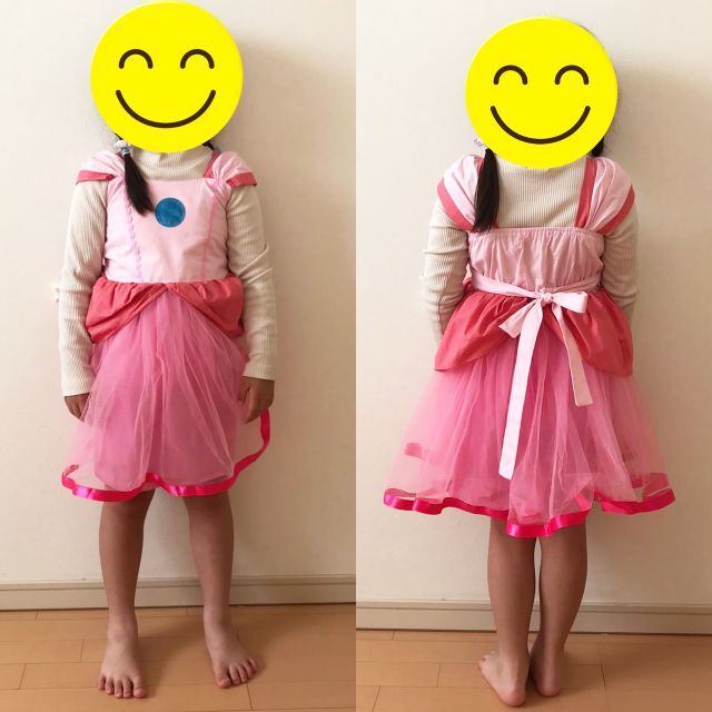 本物◆ ピーチ姫風 ドレス 110 仮装 女の子 キッズ ハロウィン コス 150 130 子供 100 120 コスプレ衣装 プリンセス 140 プレゼント コスプレ衣装 コスチューム クリスマス 子ども 女の子 誕生日 子供 コスプレ