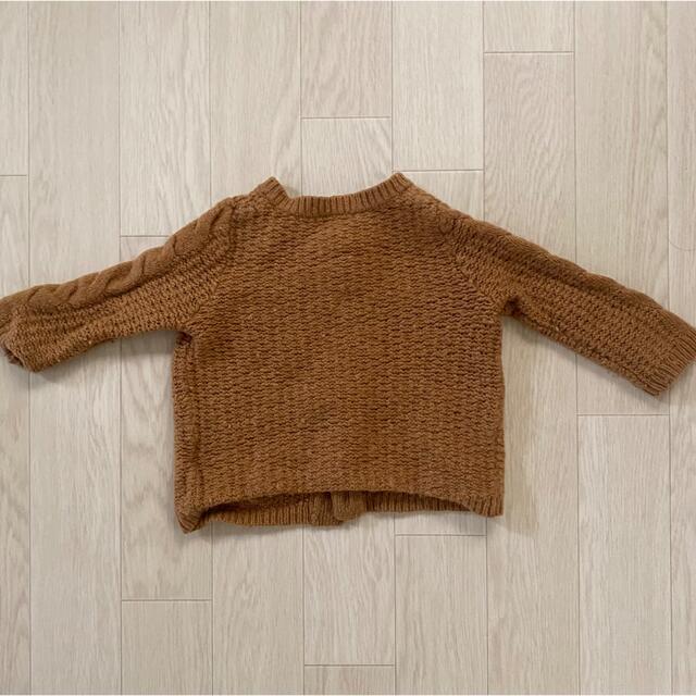 PETIT BATEAU(プチバトー)のプチバトー Petite Bateau ニット カーディガン アウター 茶色 キッズ/ベビー/マタニティのベビー服(~85cm)(カーディガン/ボレロ)の商品写真