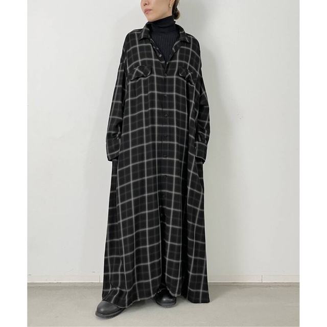 L'Appartement DEUXIEME CLASSE(アパルトモンドゥーズィエムクラス)の【REMI RELIEF/レミレリーフ】CHECK SHIRT DRESS レディースのワンピース(ロングワンピース/マキシワンピース)の商品写真