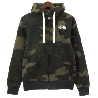 ザノースフェイス(THE NORTH FACE)のザノースフェイス パーカー スウェット カモフラ 迷彩柄 グリーン XS(パーカー)