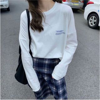 ローリーズファーム(LOWRYS FARM)のTAITANICロゴロンT(Tシャツ(長袖/七分))