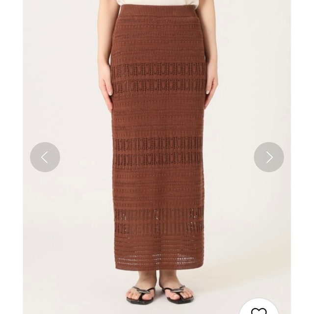 Noble(ノーブル)のnoble ノーブル　透かし編みニットスカート レディースのスカート(ロングスカート)の商品写真