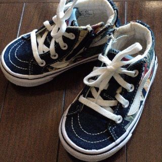 ヴァンズ(VANS)のVANS ハイカットスニーカー ボタニカル 黒に近いネイビー 14cm ホームク(スニーカー)