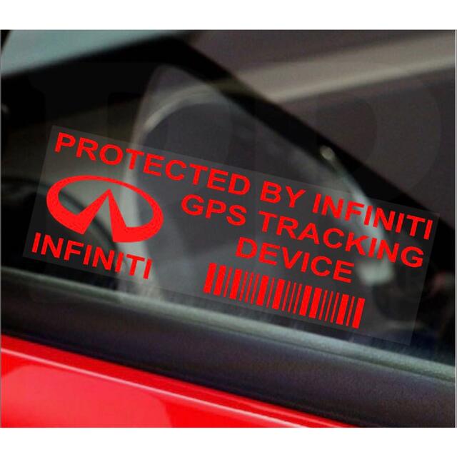 インフィニティ　GPS セキュリティ ステッカー赤2枚セットinfinity