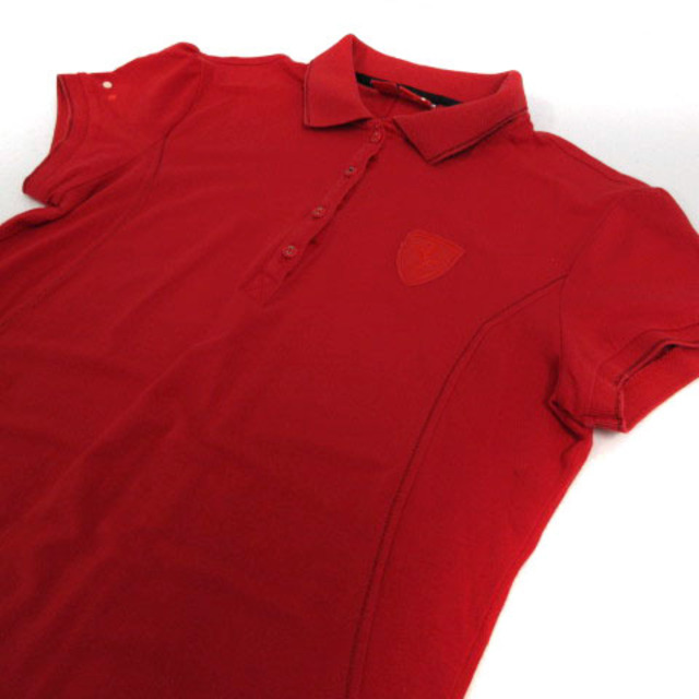 PUMA(プーマ)のプーマ Ferrari ポロシャツ 半袖 エンブレム ロゴ刺繍 レッド 赤 L レディースのトップス(ポロシャツ)の商品写真