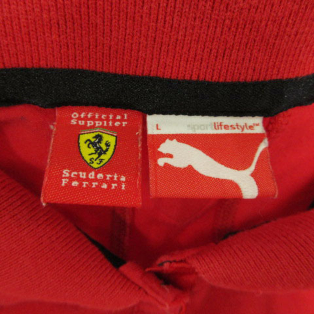 PUMA(プーマ)のプーマ Ferrari ポロシャツ 半袖 エンブレム ロゴ刺繍 レッド 赤 L レディースのトップス(ポロシャツ)の商品写真