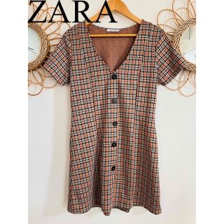 ザラ(ZARA)の美品　ZARA ザラ　チェック　ワンピース　人気　完売(ひざ丈ワンピース)