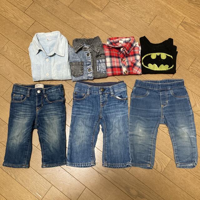 GAP(ギャップ)のシャツ&デニム中心【70cm中心】7点セット キッズ/ベビー/マタニティのベビー服(~85cm)(パンツ)の商品写真