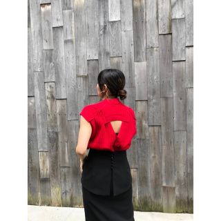 マメ(mame)のPHOTOCOPIEU Sleeveless Knit (RED)(ニット/セーター)