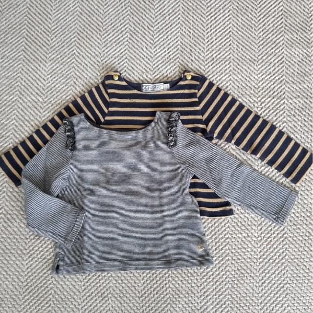 PETIT BATEAU(プチバトー)のプチバトー　カットソー　3ans　２枚セット キッズ/ベビー/マタニティのキッズ服女の子用(90cm~)(Tシャツ/カットソー)の商品写真