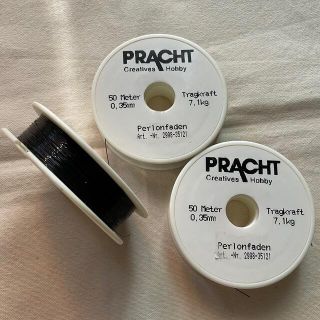 新品 PRACHT 手芸用 黒テグス 0.35mm×50m ３巻(その他)