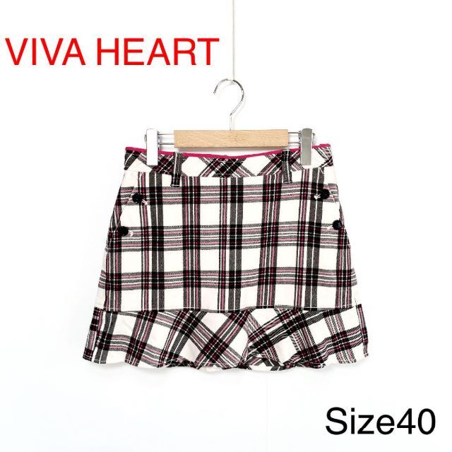 VIVA HEART(ビバハート)のVIVA HEART ゴルフウェア チェック柄スカートパンツ 3681 スポーツ/アウトドアのゴルフ(ウエア)の商品写真