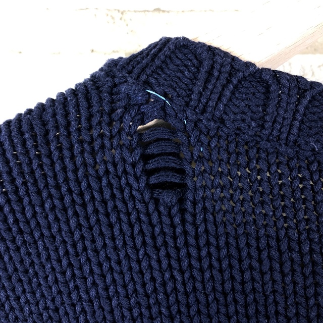 POLO RALPH LAUREN(ポロラルフローレン)のポロラルフローレン　Vネック　ニット　コットン　ネイビー　ポニー刺繍　S メンズのトップス(ニット/セーター)の商品写真