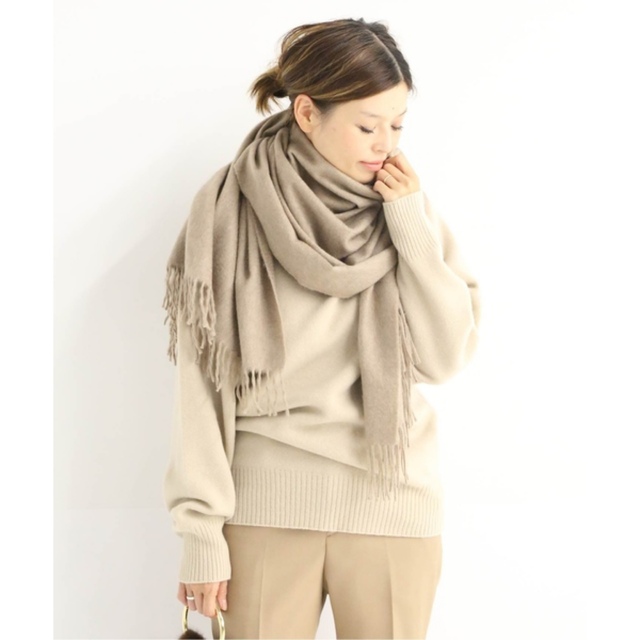 美品 BEGG＆CO cashmere stall ベージュ-