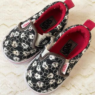 ヴァンズ(VANS)のディズニー VANSミッキー 黒 靴 スリッポン 子ども 13cm(スリッポン)