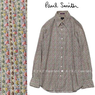 ◇【美品】Paul Smith｜ポールスミス，花柄，長袖シャツ，ストライプ