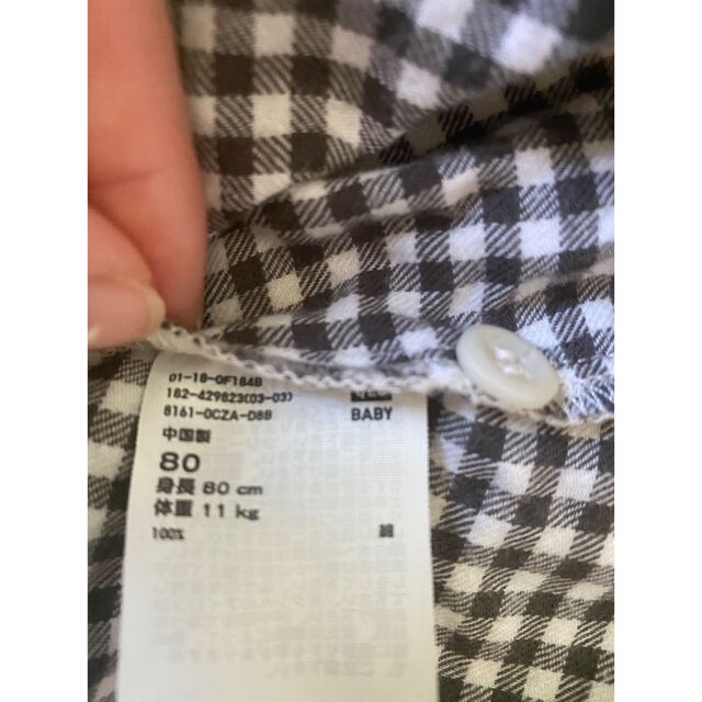 UNIQLO(ユニクロ)のUNIQLO ギンガムチェックワンピース キッズ/ベビー/マタニティのベビー服(~85cm)(ワンピース)の商品写真