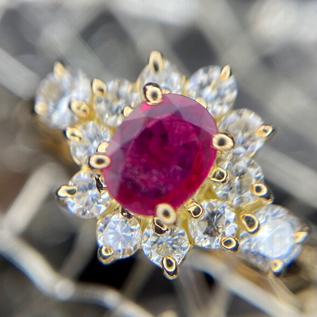 豪華 ダイヤモンド×ルビー リング K18YG 1.33ct 0.71ct 13.9g elipd.org