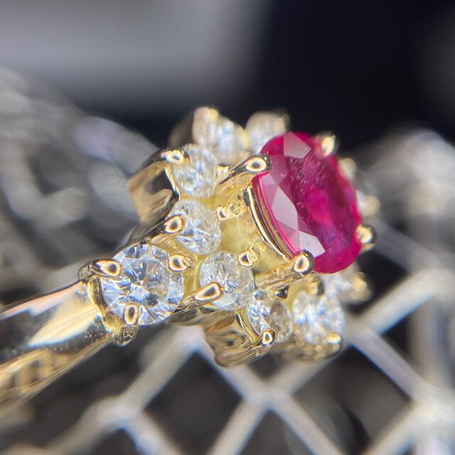 豪華 ダイヤモンド×ルビー リング K18YG 1.33ct 0.71ct 13.9g elipd.org