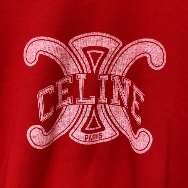 CELINE トリオンフ スウェットシャツ / コットンフリース レッド