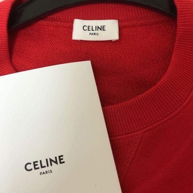 CELINE トリオンフ スウェットシャツ / コットンフリース レッド