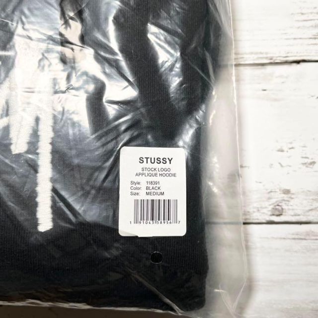 【新品】stussy スウェットパーカー　サイズM ブラック 4