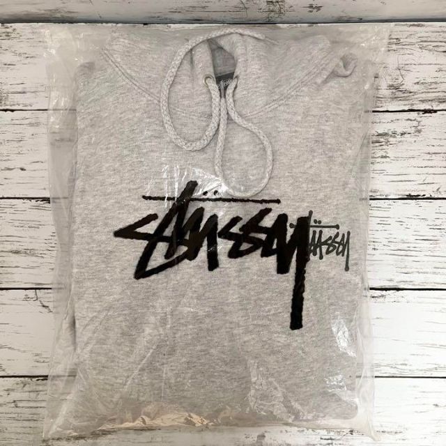 【新品】stussy スウェットパーカー　サイズS グレー