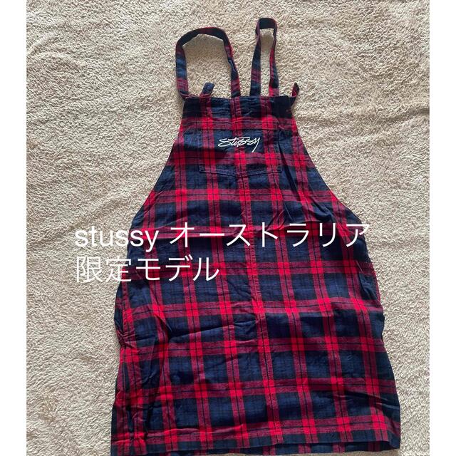 値下げ中❗️stussy/赤チェック/ミニワンピ/オーバーオール/限定モデル