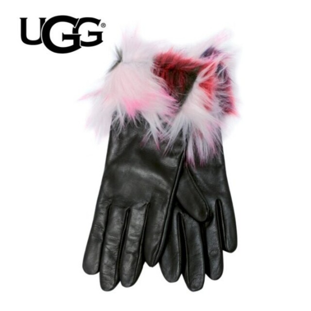【M】UGG アグ/レザー手袋/カラフルファーグローブレザー手袋カラー