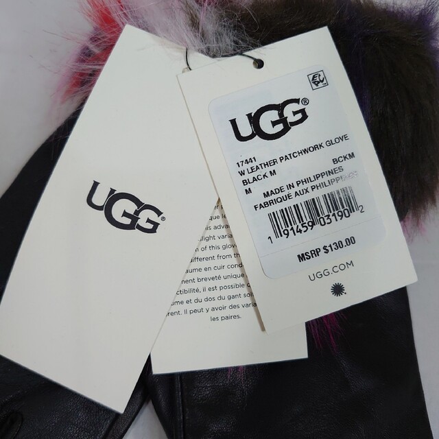 UGG(アグ)の【M】UGG アグ/レザー手袋/カラフルファーグローブ レディースのファッション小物(手袋)の商品写真