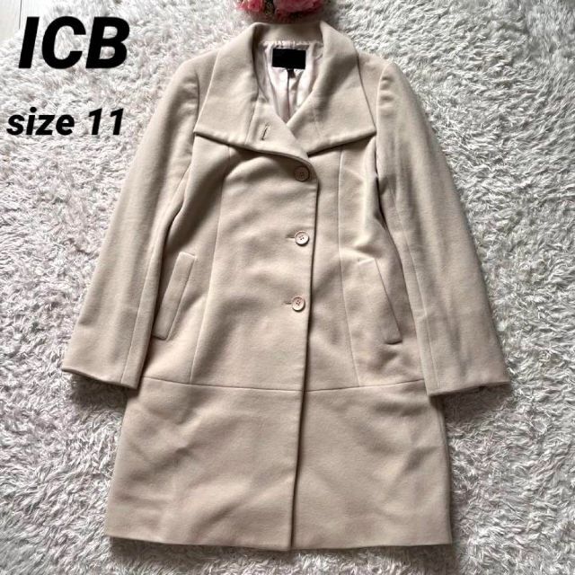 ICB - 【美品】ICB 21AW 大きいサイズ ロングコート カシミヤ 女優襟 光沢感の通販 by rakuten11030309's