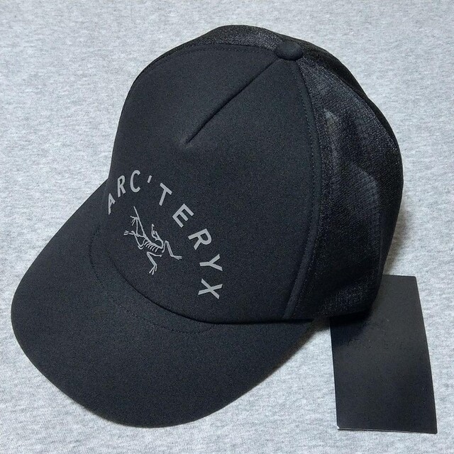 アークテリクス　メッシュキャップ　ブラック黒色　帽子　ビッグバードロゴ　新品