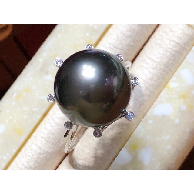 当店限定 【高級】タヒチ黒蝶真珠 一粒リングk18 - winterparksmiles.com