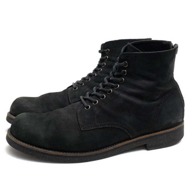 パドローネ／PADRONE バックジップブーツ シューズ 靴 メンズ 男性 男性用レザー 革 本革 ブラック 黒  LACE UP BOOTS with BACK ZIP ANTONIO アントニオ合成ゴム製法