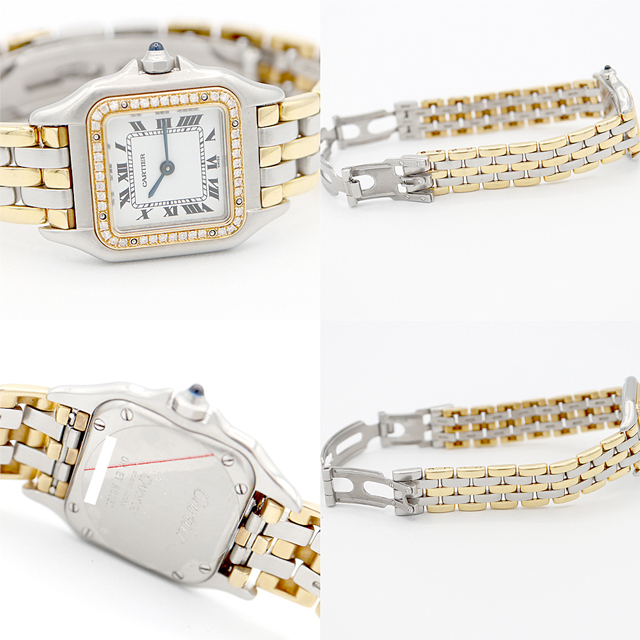 電池交換済 Cartier カルティエ パンテール SM 3ロウ ダイヤベゼル アイボリー 白 ホワイト YG イエローゴールド SS ステンレス コンビ アフターダイヤモンド レディース クォーツ【6ヶ月保証】【腕時計】【中古】 電池交換済 Cartier カルティエ パンテール SM 3ロウ ダイヤベゼル アイボリー 白 ホワイト YG イエローゴールド SS ステンレス コンビ アフターダイヤモンド レディース クォーツ【6ヶ月保証】【腕時計】【中古】