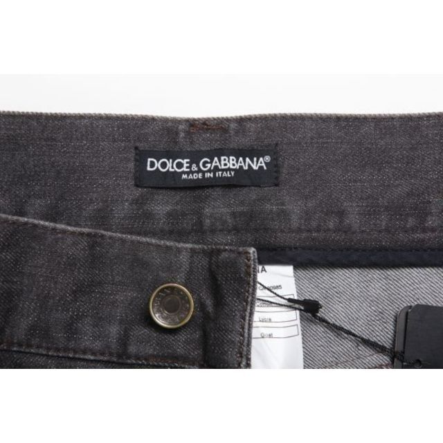 DOLCE&GABBANAドルガバ羊皮パッチストレッチデニムパンツ46ブラウン茶 DOLCE&GABBANAドルガバ羊皮パッチストレッチデニムパンツ46ブラウン茶