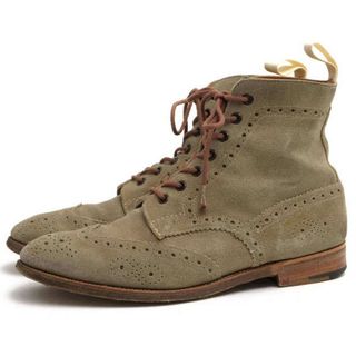 トリッカーズ(Trickers)のトリッカーズ／Tricker's レースアップブーツ シューズ 靴 メンズ 男性 男性用スエード スウェード レザー 革 本革 ベージュ  M6178 カントリーブーツ ウイングチップ レザーソール グッドイヤーウェルト製法(ブーツ)