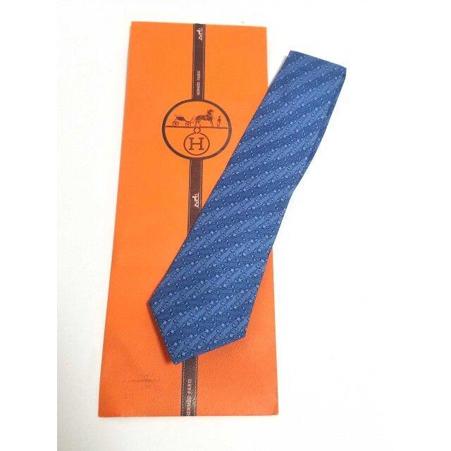 HERMES エルメス ネクタイ ブルー ホースビット - 通販 - gofukuyasan.com