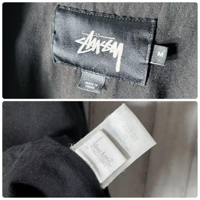 STUSSY(ステューシー)の【海外企画】ステューシー 両面刺繍 ストックロゴ デニム コーチジャケット 黒. メンズのジャケット/アウター(Gジャン/デニムジャケット)の商品写真