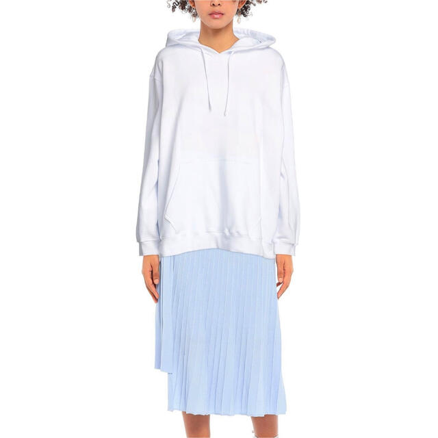新品 MSGM フーディパーカー XS ロゴパーカー ホワイト 白 ユニ