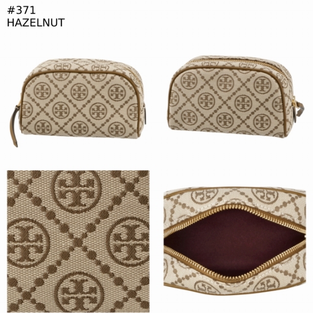 トリーバーチ TORY BURCH ポーチ Tモノグラム ジャカード キャンバス コスメケース 140293 0206