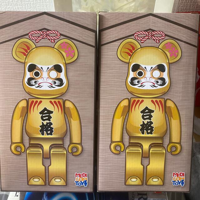 フィギュアBE@RBRICK 達磨 合格 金メッキ 400％x2