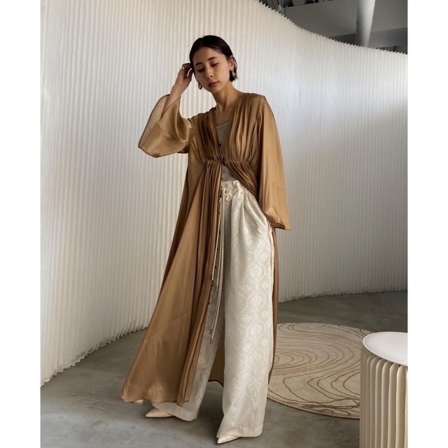 Ameri VINTAGE(アメリヴィンテージ)のMEDI GATHER NEGLIGEE DRESS ameri レディースのワンピース(ロングワンピース/マキシワンピース)の商品写真