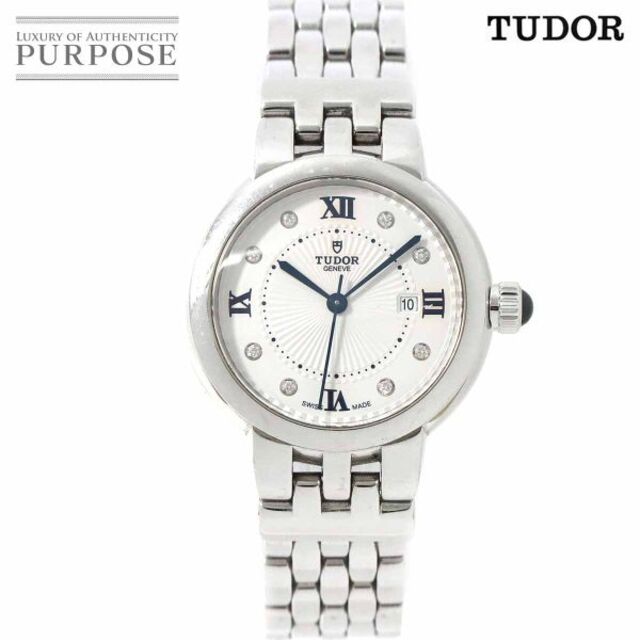 チュードル TUDOR クレア ド ローズ 35500 レディース 腕時計 デイト 8P ダイヤ シルバー 文字盤 自動巻き Clair De rose VLP 90171568