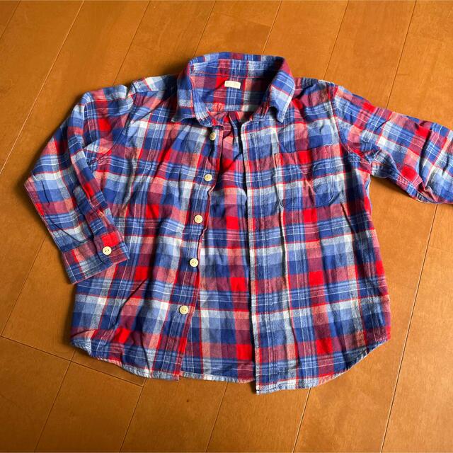 GU(ジーユー)のGU  ネルシャツ  110 キッズ/ベビー/マタニティのキッズ服男の子用(90cm~)(ブラウス)の商品写真