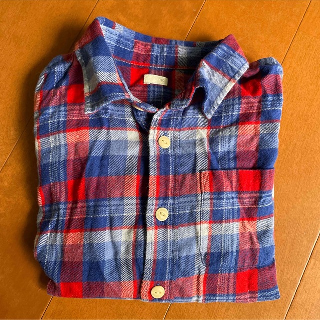 GU(ジーユー)のGU  ネルシャツ  110 キッズ/ベビー/マタニティのキッズ服男の子用(90cm~)(ブラウス)の商品写真