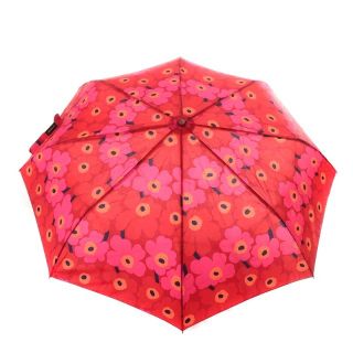 マリメッコ(marimekko)のマリメッコ marimekko ウニッコ 折り畳み傘 雨傘 花柄 ピンク 赤(傘)