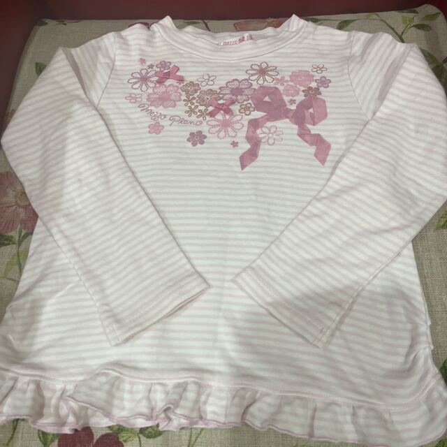 mezzo piano(メゾピアノ)のメゾピアノ　ボーダーTシャツ　130 キッズ/ベビー/マタニティのキッズ服女の子用(90cm~)(Tシャツ/カットソー)の商品写真